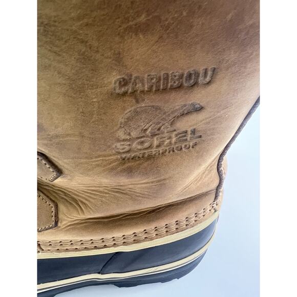 Sorel Boots Womens Size 6 Brown Tan Black Caribou Waterproof Winter Warm - Picture 6 of 10